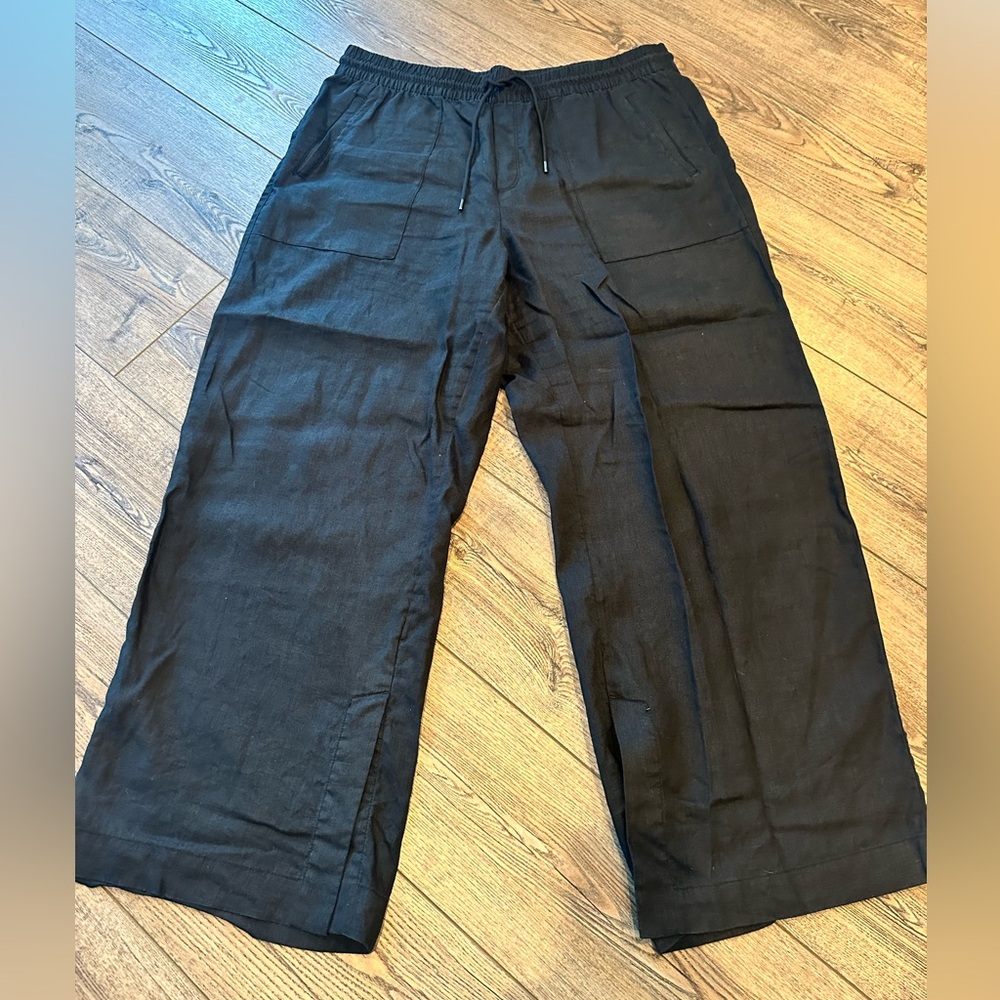 Athleta Black Wide-Leg Drawstring Joggers